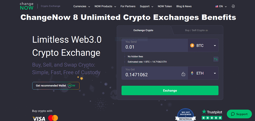 ChangeNow 8 Unlimited Crypto Benefits